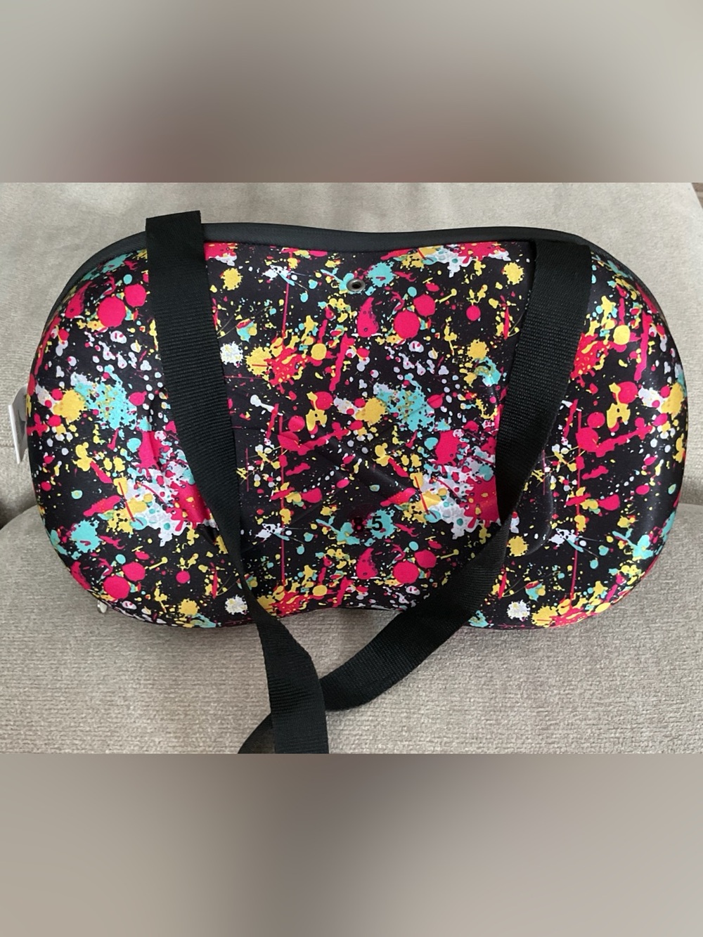 NFINITY Black Travel Case with Neon Paint-Splash Print